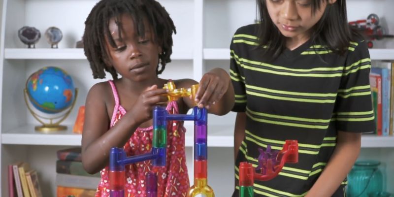 An image of Integrating learning while building marble racing tracks for your kids