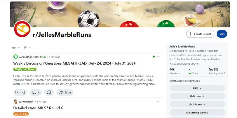 An image of Jelle's Marble Runs is one of the most popular marble racing forums