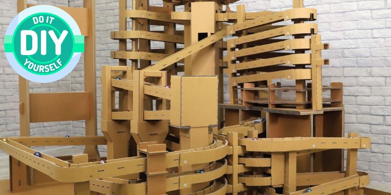 An image of This diy marble run made entirely from cardboard