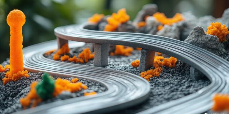 An image of Material for marble racing track construction