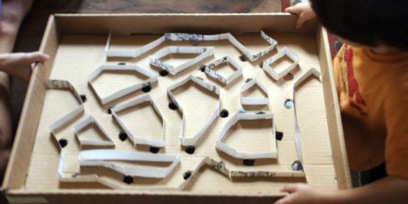 An image of DIY marble run for toddlers