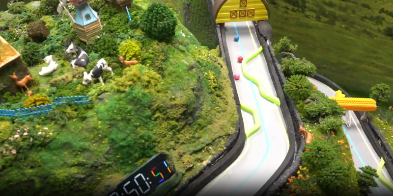 An image of the best marble racing experience on a Marble Magic's track